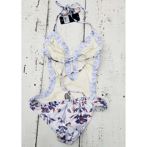 WILDFOX American Paisley Halter One-Piece Monokini Swimsuit Women's Size XS NEW - Picture 8 of 10